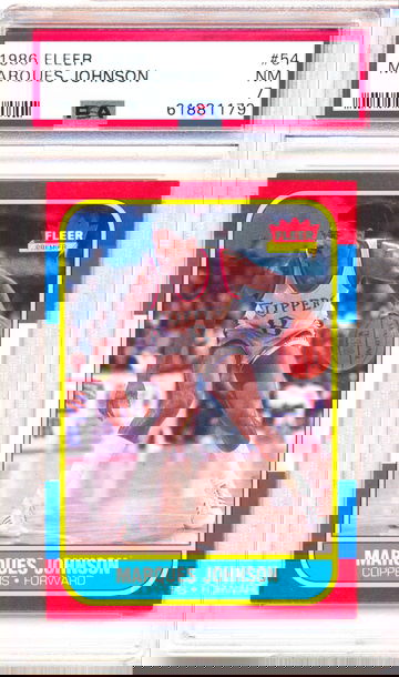 1986 Fleer #54 Marques Johnson PSA 7