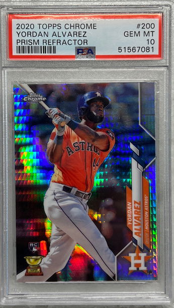 2020 topps chrome yordan Alvarez prism refractor rc rookie psa 10 astros