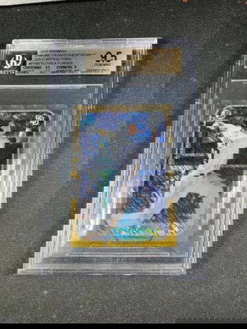 2015 Bowman Trea Turner The Farm's Finest Chrome Mini Gold Refractor /50 BGS 9.5