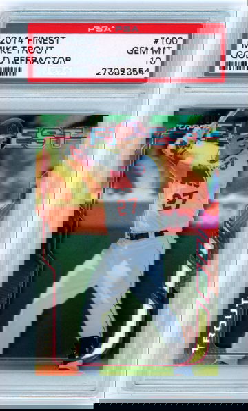 2014 Finest #100 Mike Trout Gold Refractor PSA 10 GEM MINT!