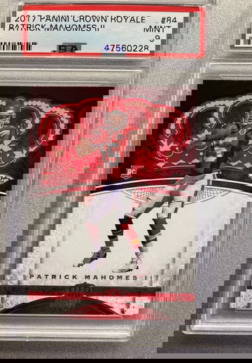 PATRICK MAHOMES 2017 CROWN ROYALE ROOKIE PSA 9 MINT