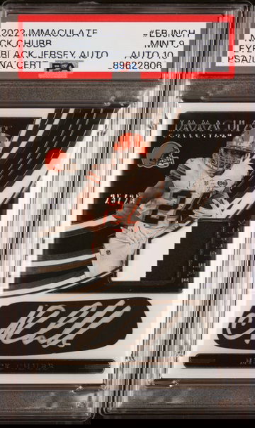 2022 Nick Chubb Immaculate Eye Black Jersey Auto PSA9/Auto 10  #'d 25/25