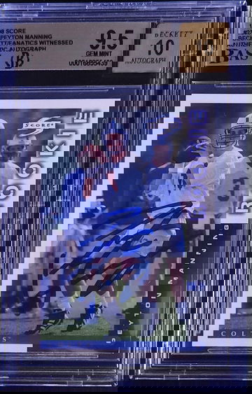 1998 Score Peyton Manning Rookie RC Autograph BGS 9.5 Gem Mint Auto 10 Colts