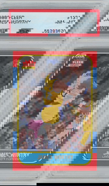 1986 Fleer 131 JAMES WORTHY RC PSA 8 True Rookie