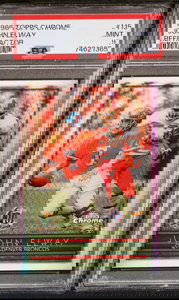 1996 Topps Chrome #115 John Elway Refractor PSA 9 (pop 15)