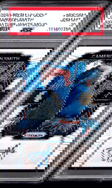 2024 Prizm LIV Golf Cameron Smith Autograph White Mojo #'d /36 PSA 10