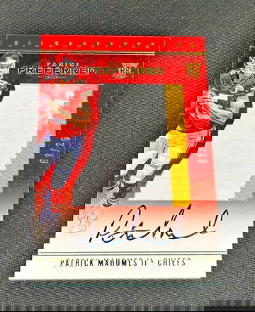 2017 Patrick Mahomes Panini Preferred Silhouttes Gold Rookie Patch Auto /25 RPA #78 SP Autograph Jersey