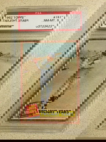 1962 Topps #141 Twilight Years PSA 8 NM-MT BABE RUTH YANKEES HOF