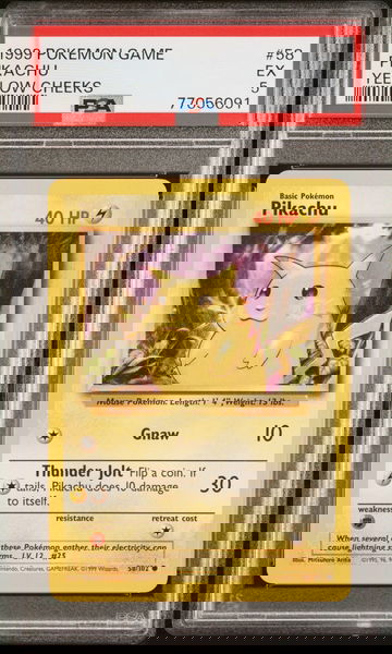 1999 Pokemon Base Set Yellow Cheeks Pikachu #58 PSA 5