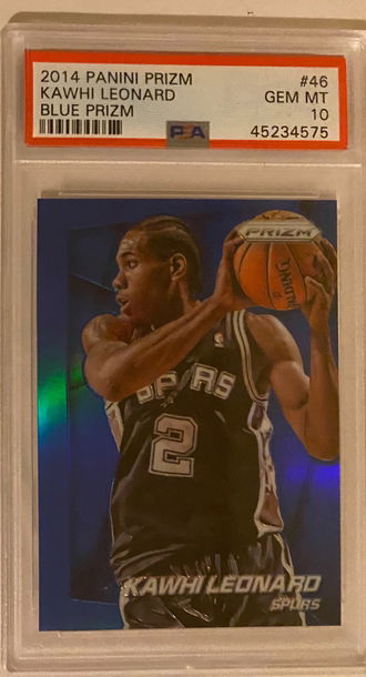 KAWHI LEONARD 14-15 (2nd Year!!) Prizm BLUE PRIZM SP 76/99!!! PSA 10! Pop 3! SUPER LOW POP!!!