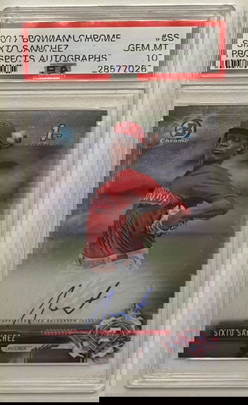 2017 Bowman Chrome Sixto Sanchez Prospects Autograph 1st Bowman PSA 10