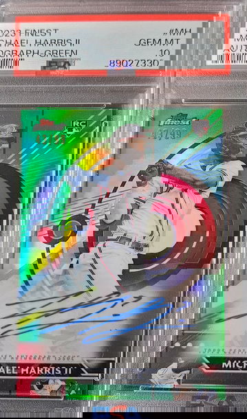 2023 Topps Finest Michael Harris II Auto Green Refractor PSA 10