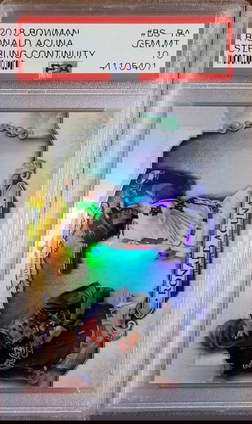 RONALD ACUNA 2018 BOWMAN CHROME STERLING REFRACTOR ROOKIE SP RC PSA 10 GEM BRAVE