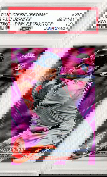 2018 Topps Chrome Rafael Devers Pink Refractor PSA 10