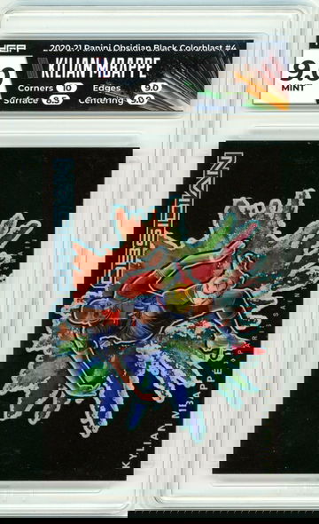 2020-21 Panini Obsidian Black Color Blast Colorblast #4 Kylian Mbappe HGA 9 Mint
