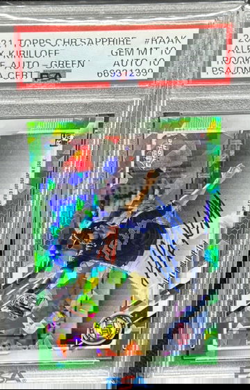 2021 TOPPS CHROME SAPPHIRE EDITION ALEX KIRILLOFF ROOKIE AUTO GREEN 10/50 PSA 10 AUTO 10!!