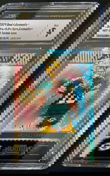 2020 Panini Contenders Jordan Love Rookie of the Year CSG 9 MINT