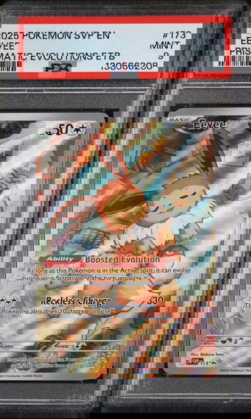 2025 Pokemon Scarlet and Violet Prismatic Evolutions Pokemon Center Elite Trainer Box Eevee #173 PSA 9
