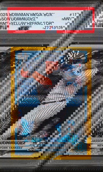 2024 Bowman Mega Box Chrome Yellow Refractor Jasson Dominguez #17 PSA 9