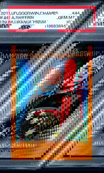 2021 Upper Deck Goodwin Champions Mikaela Shiffrin Platinum Orange Prism PSA 10