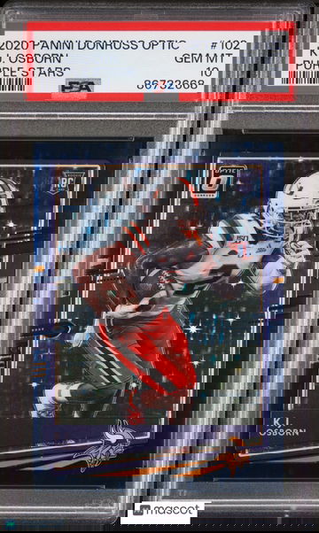 2020 Donruss Optic #102 K. J. Osborn - Purple Stars # 06 / 25 (FOTL) Rookie | PSA 10