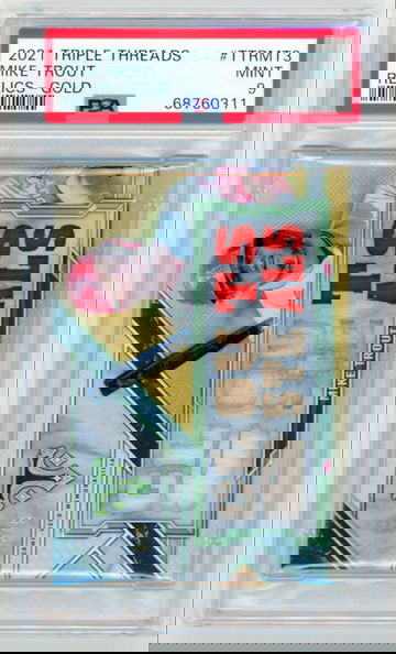 2021 Topps Triple Threads #TTRMT3 Mike Trout Relics-Gold PSA 9 MINT!