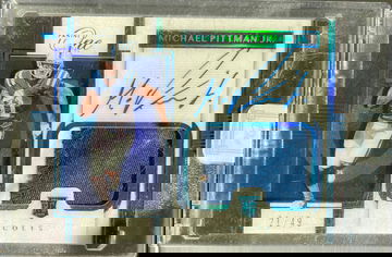 2020 Panini One Michael Pittman Jr. Blue Premium RPA Rookie Patch Auto /49 RC