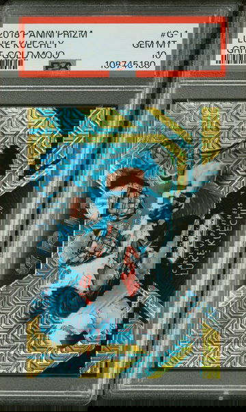 2018 Panini Prizm Grit Luke Kuechly Gold Mojo #G-1 /10 PSA 10