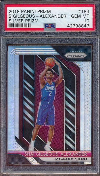 2018 Panini Prizm Shai-Gilgeous Alexander Silver Prizm PSA 10