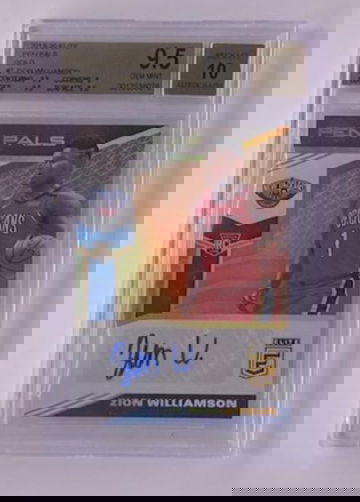 2019-20 ELITE PEN PALS GOLD AUTO /10 ~ ZION WILLIAMSON RC BGS 9.5/ AUTO 10  