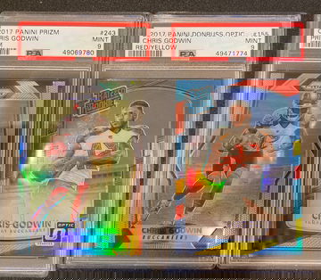 Chris Godwin April EE Silver and Optic Red/Yellow PSA 9 Lot