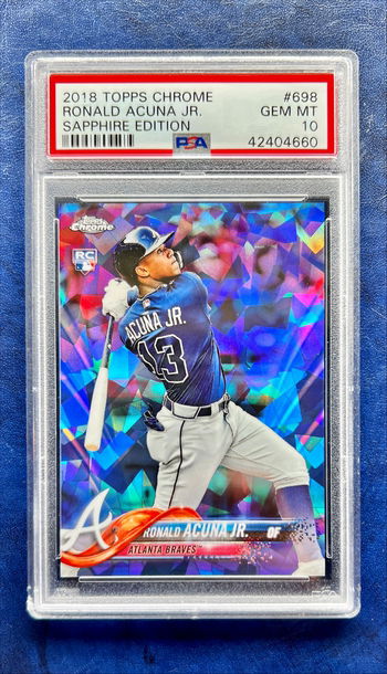 2018 Topps Chrome Sapphire Edition Variation Ronald Acuna Jr PSA 10 SP