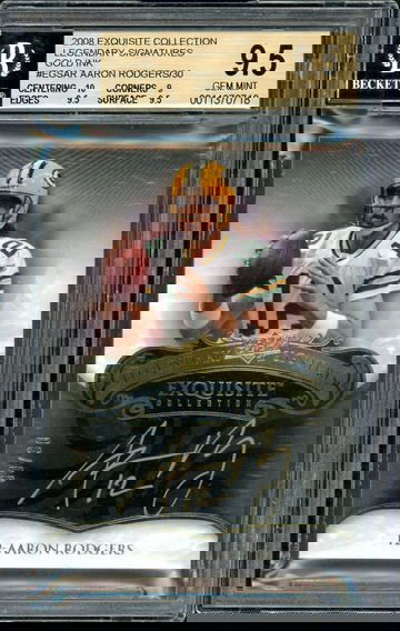 Aaron Rodgers 2008 Exquisite Collection Legendary Signatures Gold Ink Auto /30 BGS 9.5