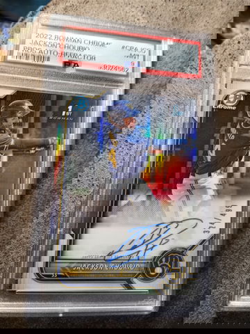 2022 1st Bowman Chrome Jackson Chourio Refractor Auto /499 #CPAJCO PSA 9 MINT Milwaukee Brewers