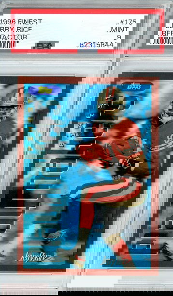 1996 FINEST JERRY RICE #175 REFRACTOR SAN FRANCISCO 49ERS HOF PSA 9 MINT