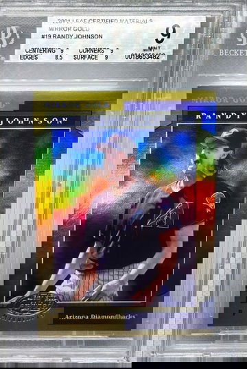 2001 Leaf Certified Materials #19 Randy Johnson MIRROR GOLD /25 BGS 9 Mint POP 1