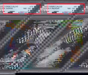 1999 Panini Calcio Zinedine Zidane PSA 8 Set Lot #75 #87