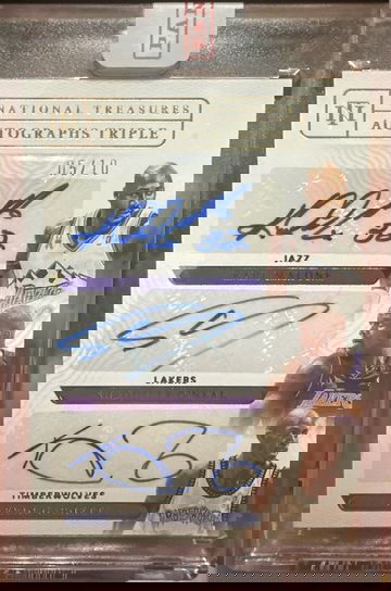 2021 Shaquille O’Neal, Kevin Garnett, Karl Malone National Treasures Autograph Triples /10