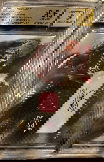 2006 LeBron James Upper Deck Diamond Club Jersey Autograph 068/110 BGS 9.5
