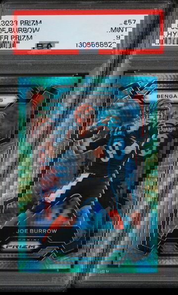 2023 Panini Prizm Hyper Prizm Joe Burrow #57 /175 PSA 9