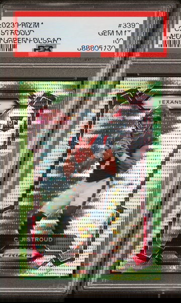 2023 Panini Prizm Neon Green Pulsar CJ Stroud #339 RC PSA 10