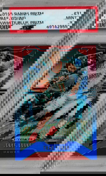 2019 Prizm Trae Young RED/WHITE/BLUE PSA 9