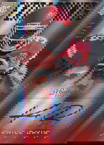 2013 Prestige Knile Davis #217 Gold RC Auto 05/50