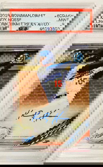 Kody Hoese 2019 Bowman Draft Chrome 1st Rookie RC #CDAKH AUTO PSA 9 MINT Los Angeles Dodgers 
