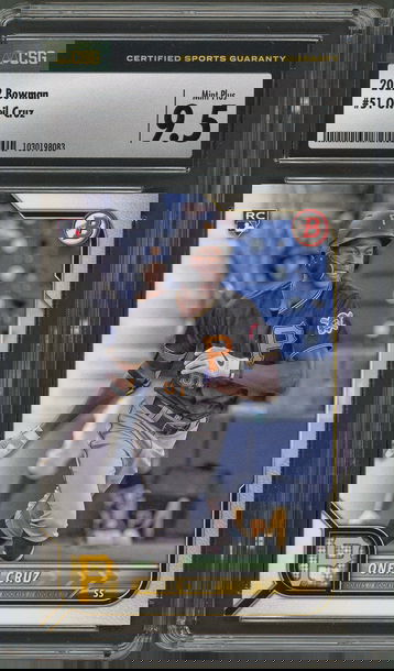 2022 Bowman Oneil Cruz RC #51 Pittsburgh Pirates - CSG Mint Plus 9.5