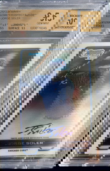 Jorge Soler 2012 Bowman Chrome Auto BGS 9.5