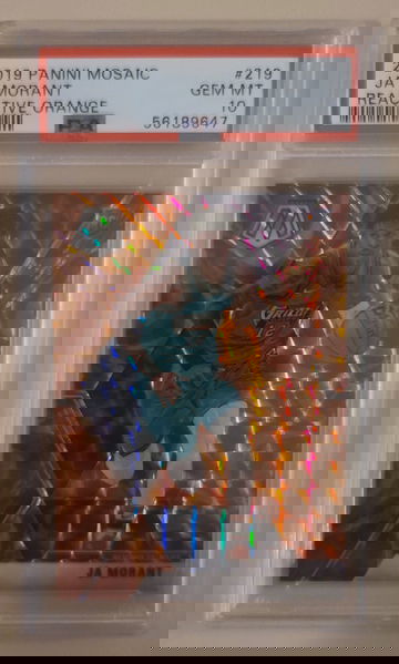 2019 Panini Mosaic Ja Morant #219 PSA 10 Reactive Orange - CANADA SHIP - UPS 5-7 DAYS