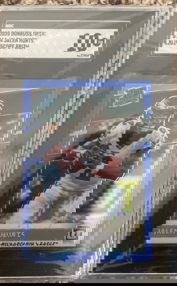 2020 Optic #164 Jalen Hurts Blue Scope Prizm SGC 10