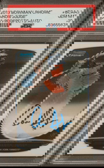 2013 BOWMAN CHROME AARON JUDGE ROOKIE/AUTO PSA 10(3 time mvp) Invest Now