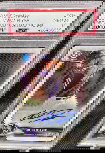 Colton Welker Chrome Auto PSA 10